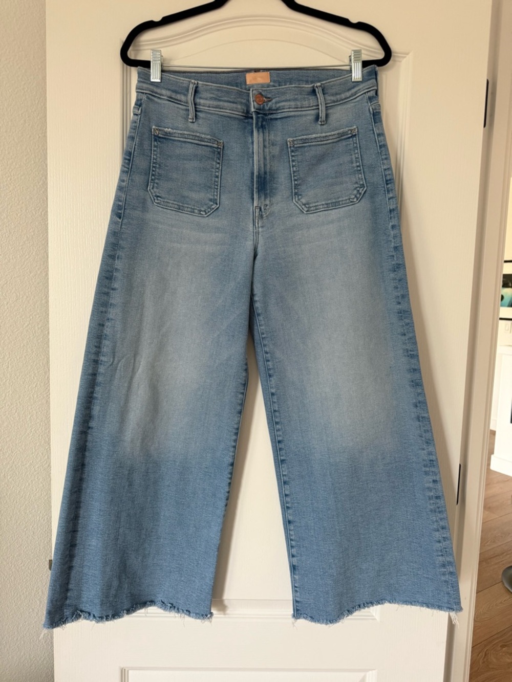Lil’ Mother Patch Pocket Undercover Sneak Light Wash Wide Leg Women’s Jeans